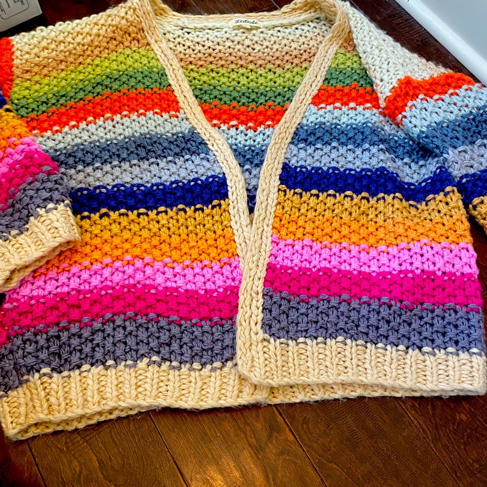 Knit Rainbow Cardigan